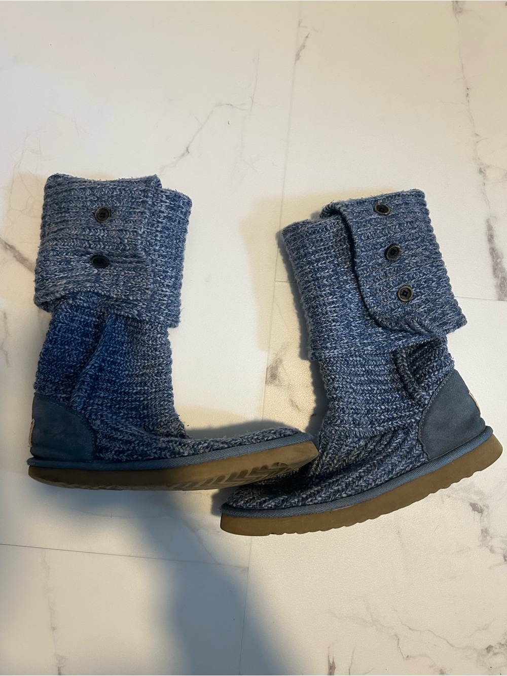 UGG Australia Knit Button Tall Boots โ Blue โ Womenโs 7